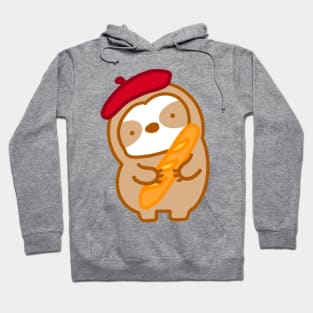 Cute Parisian Baguette Sloth Hoodie